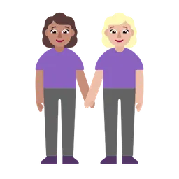 Women Holding Hands: Medium Skin Tone, Medium-Light Skin Tone — Microsoft