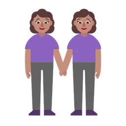 Women Holding Hands: Medium Skin Tone — Microsoft