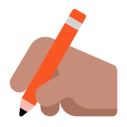 Writing Hand: Medium Skin Tone — Microsoft