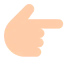 백핸드 인덱스가 오른쪽을 향함: 밝은 피부 톤