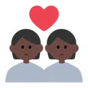 Couple with Heart: Dark Skin Tone