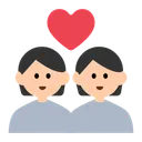 Couple with Heart: Light Skin Tone