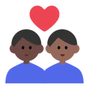 Couple with Heart: Man, Man, Dark Skin Tone, Medium-Dark Skin Tone