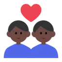 Couple with Heart: Man, Man, Dark Skin Tone