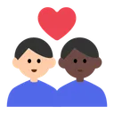 Couple with Heart: Man, Man, Light Skin Tone, Dark Skin Tone