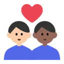 Couple with Heart: Man, Man, Light Skin Tone, Medium-Dark Skin Tone
