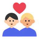 Couple with Heart: Man, Man, Light Skin Tone, Medium-Light Skin Tone