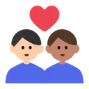 Couple with Heart: Man, Man, Light Skin Tone, Medium Skin Tone