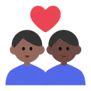 Couple with Heart: Man, Man, Medium-Dark Skin Tone, Dark Skin Tone