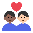 Couple with Heart: Man, Man, Medium-Dark Skin Tone, Light Skin Tone