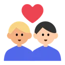 Couple with Heart: Man, Man, Medium-Light Skin Tone, Light Skin Tone