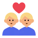 Couple with Heart: Man, Man, Medium-Light Skin Tone