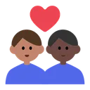 Couple with Heart: Man, Man, Medium Skin Tone, Dark Skin Tone