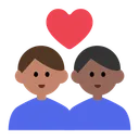 Couple with Heart: Man, Man, Medium Skin Tone, Medium-Dark Skin Tone