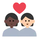 Couple with Heart: Person, Person, Dark Skin Tone, Light Skin Tone