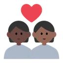 Couple with Heart: Person, Person, Dark Skin Tone, Medium-Dark Skin Tone
