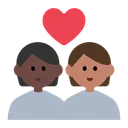 Couple with Heart: Person, Person, Dark Skin Tone, Medium Skin Tone
