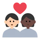 Couple with Heart: Person, Person, Light Skin Tone, Dark Skin Tone