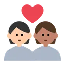 Couple with Heart: Person, Person, Light Skin Tone, Medium Skin Tone