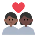 Couple with Heart: Person, Person, Medium-Dark Skin Tone, Dark Skin Tone