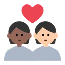 Couple with Heart: Person, Person, Medium-Dark Skin Tone, Light Skin Tone