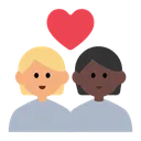 Couple with Heart: Person, Person, Medium-Light Skin Tone, Dark Skin Tone