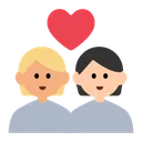 Couple with Heart: Person, Person, Medium-Light Skin Tone, Light Skin Tone
