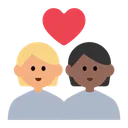 Couple with Heart: Person, Person, Medium-Light Skin Tone, Medium-Dark Skin Tone