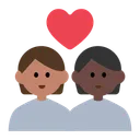Couple with Heart: Person, Person, Medium Skin Tone, Dark Skin Tone