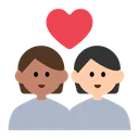Couple with Heart: Person, Person, Medium Skin Tone, Light Skin Tone