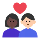 Couple with Heart: Woman, Man, Dark Skin Tone, Light Skin Tone