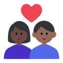 Couple with Heart: Woman, Man, Dark Skin Tone, Medium-Dark Skin Tone