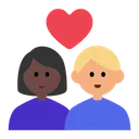Couple with Heart: Woman, Man, Dark Skin Tone, Medium-Light Skin Tone