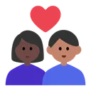 Couple with Heart: Woman, Man, Dark Skin Tone, Medium Skin Tone