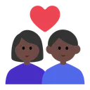 Couple with Heart: Woman, Man, Dark Skin Tone