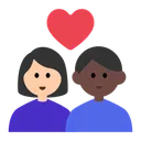 Couple with Heart: Woman, Man, Light Skin Tone, Dark Skin Tone