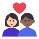 Couple with Heart: Woman, Man, Light Skin Tone, Medium-Dark Skin Tone