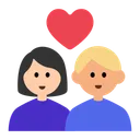 Couple with Heart: Woman, Man, Light Skin Tone, Medium-Light Skin Tone