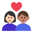 Couple with Heart: Woman, Man, Light Skin Tone, Medium Skin Tone