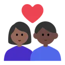 Couple with Heart: Woman, Man, Medium-Dark Skin Tone, Dark Skin Tone