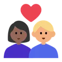Couple with Heart: Woman, Man, Medium-Dark Skin Tone, Medium-Light Skin Tone