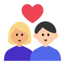 Couple with Heart: Woman, Man, Medium-Light Skin Tone, Light Skin Tone