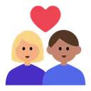 Couple with Heart: Woman, Man, Medium-Light Skin Tone, Medium Skin Tone