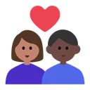 Couple with Heart: Woman, Man, Medium Skin Tone, Dark Skin Tone
