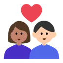 Couple with Heart: Woman, Man, Medium Skin Tone, Light Skin Tone