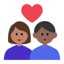 Couple with Heart: Woman, Man, Medium Skin Tone, Medium-Dark Skin Tone