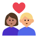 Couple with Heart: Woman, Man, Medium Skin Tone, Medium-Light Skin Tone