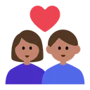 Couple with Heart: Woman, Man, Medium Skin Tone