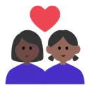 Couple with Heart: Woman, Woman, Dark Skin Tone, Medium-Dark Skin Tone