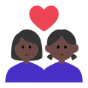 Couple with Heart: Woman, Woman, Dark Skin Tone